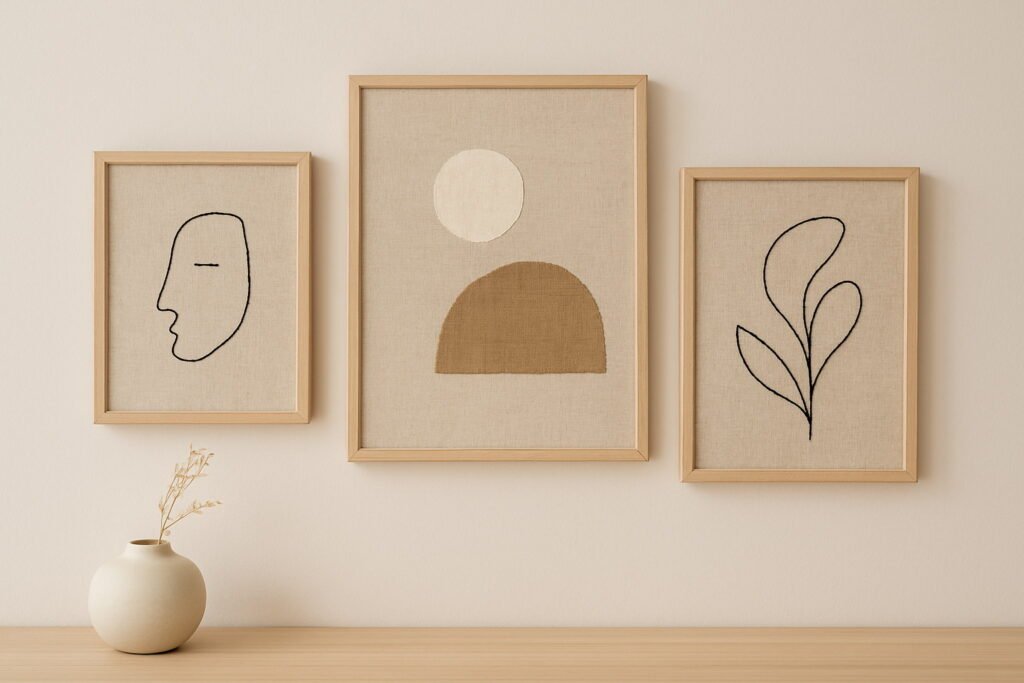 DIY Minimalist Wall Art Using Leftover Linen